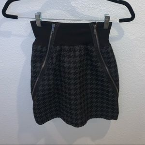 Theory Houndstooth Wool Mini Skirt